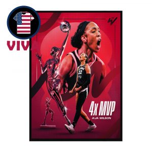 A’ja Wilson 2025 WNBA 4X MVP Las Vegas Aces Home Decor Poster Canvas