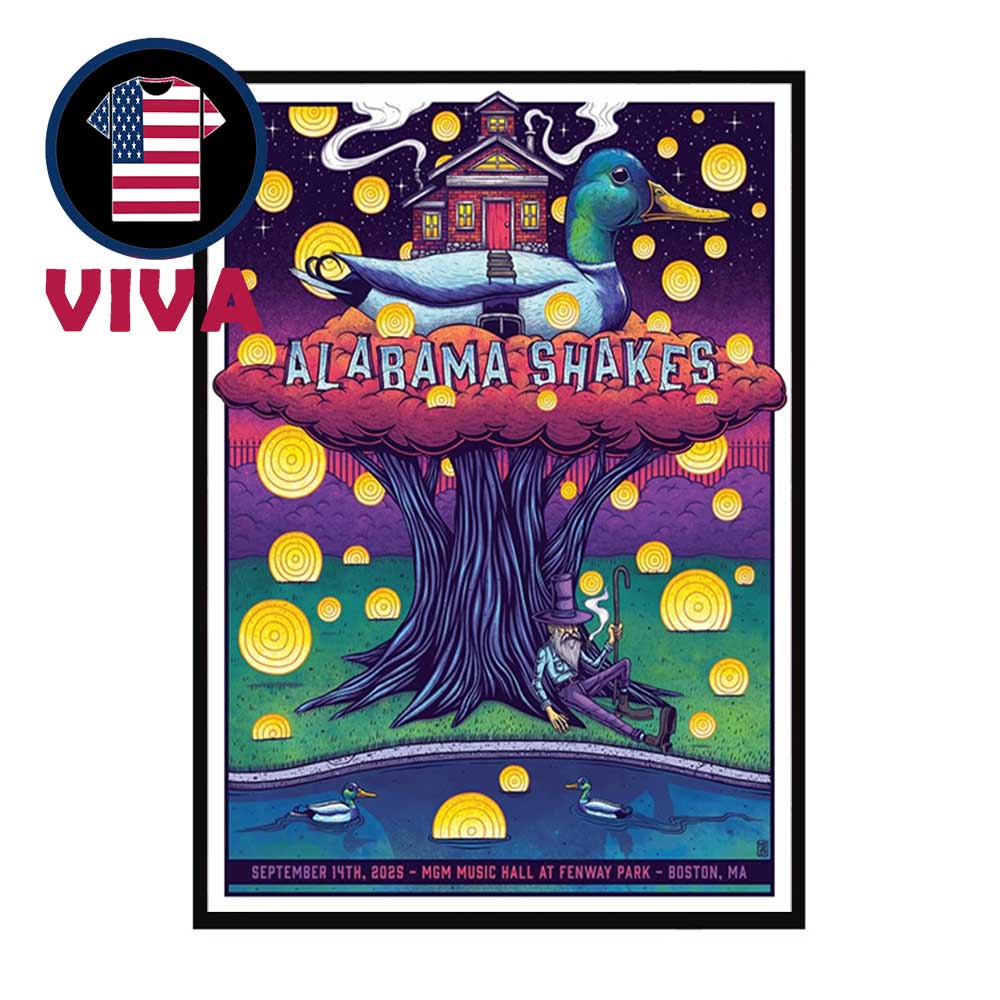 Alabama Shakes MGM Music Hall Fenway Park 2025 Boston MA September 14th Home Decor Poster Canvas Alabama Shakes MGM Music Hall Fenway Park 2025 Boston MA September 14th Home Decor Poster Canvas