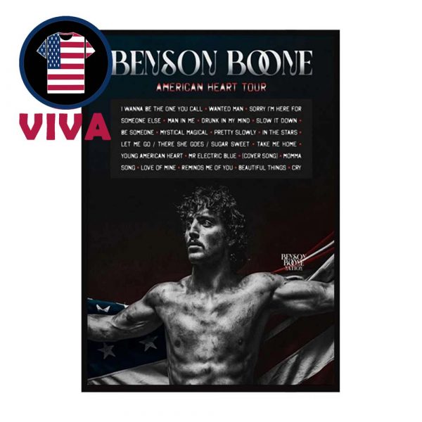 Benson Boone American Heart Tour 2025 Home Decor Poster Canvas