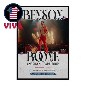 Benson Boone Raleigh NC 2025 Lenovo Center On September 7th Home Decor Poster Canvas