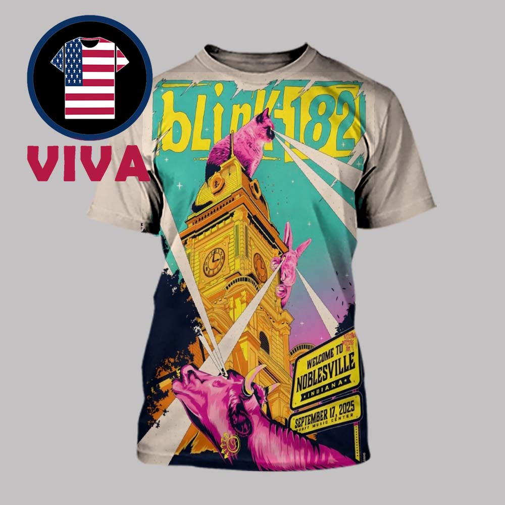 Blink-182 Rouff Music Center 2025 Noblesville IN On September 17th All Over Print T-Shirt Blink-182 Rouff Music Center 2025 Noblesville IN On September 17th All Over Print T-Shirt