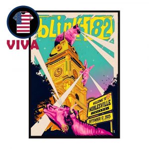 Blink-182 Rouff Music Center 2025 Noblesville IN On September 17th Home Decor Poster Canvas