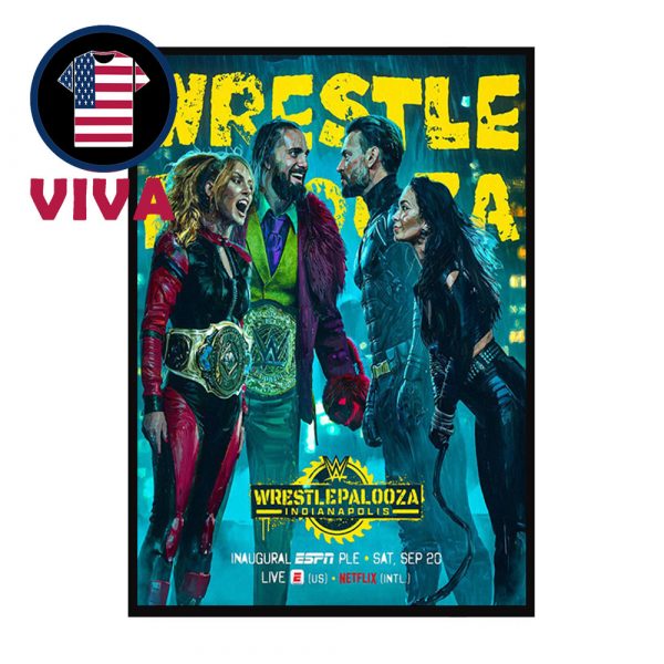 CM Punk AJ Lee Rollins And Becky Lynch WWE Wrestlepalooza 2025 Home Decor Poster Canvas