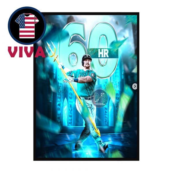 Cal Raleigh 60 Home Runs Seattle Mariners AL West Champions 2025 Home Decor Poster Canvas