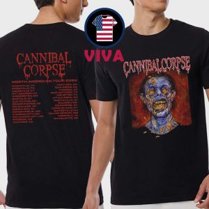 Cannibal Corpse Skull Maggot 2025 Tour Dates Two Sided T-Shirt