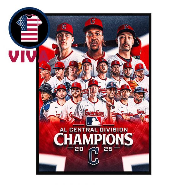 Cleveland Guardians American League AL Central Champions 2025 Home Decor Poster Canvas