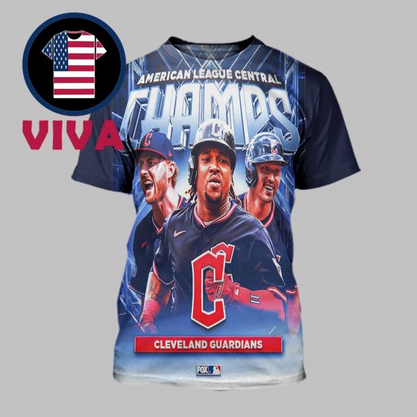Cleveland Guardians American League AL Central Champions 2025 MLB All Over Print T-Shirt