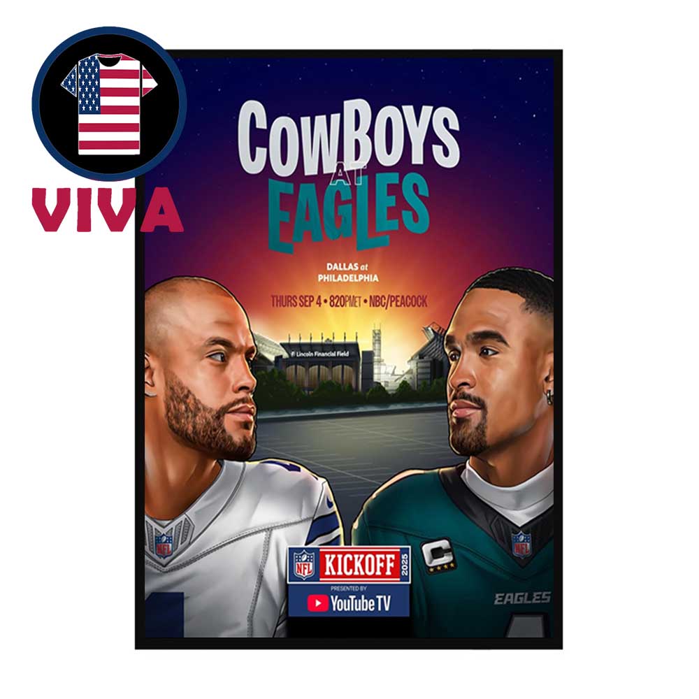 Dallas Cowboys vs Philadelphia Eagles 2025 NFL September 4th Home Decor Poster Canvas Dallas Cowboys vs Philadelphia Eagles 2025 NFL September 4th Home Decor Poster Canvas