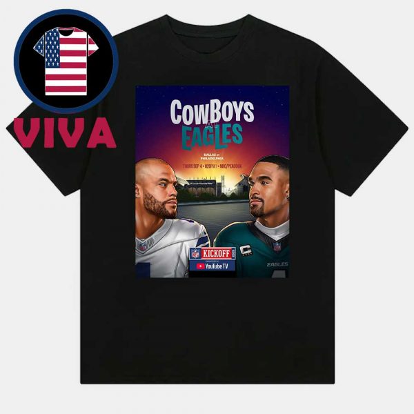 Dallas Cowboys vs Philadelphia Eagles 2025 NFL September 4th Unisex T-Shirt