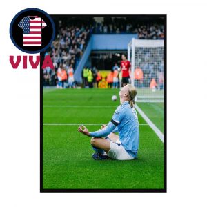 Erling Haaland Celebration Manchester City Vs Manchester United 2025 Premier League Home Decor Poster Canvas