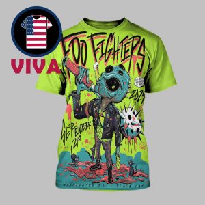 Foo Fighters Black Cat 2025 Washington DC On September 21st Alien All Over Print T-Shirt