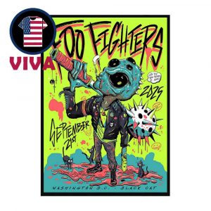 Foo Fighters Black Cat 2025 Washington DC On September 21st Alien Home Decor Poster Canvas