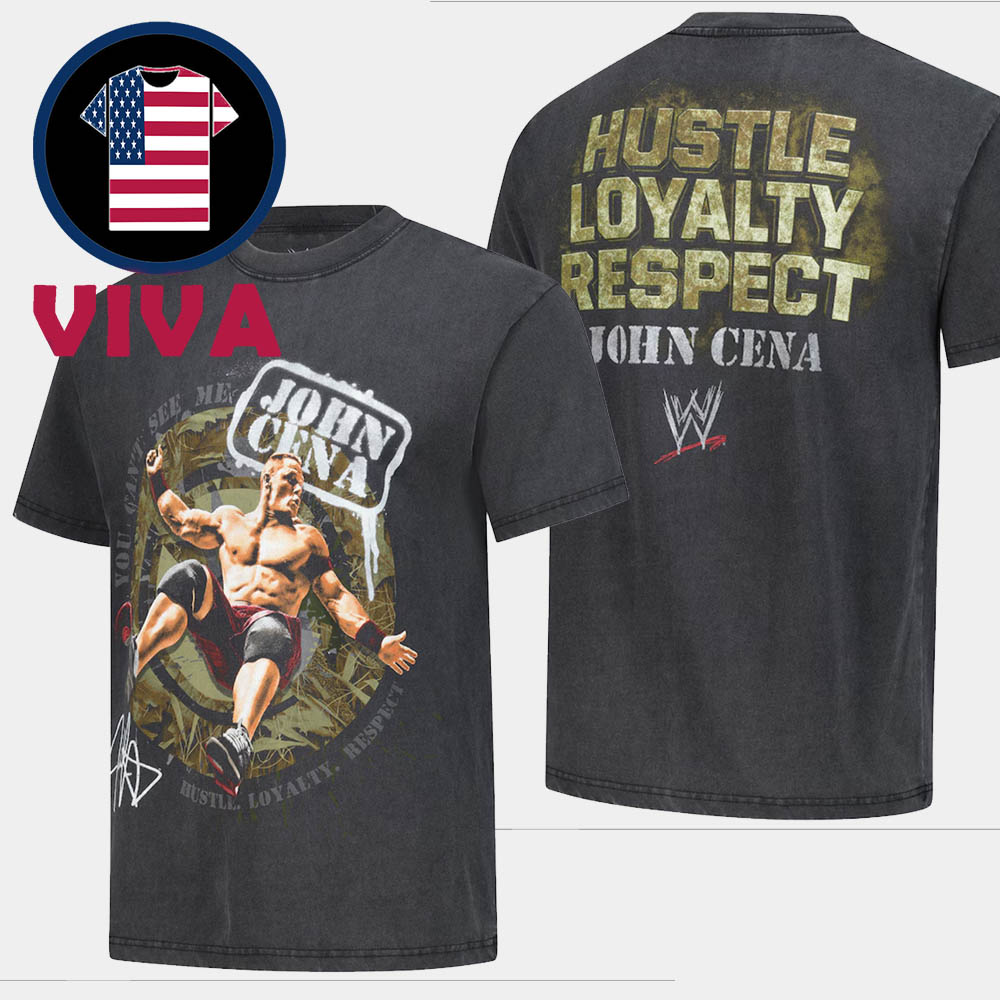 John Cena Hustle Loyalty Respect Snow WWE Two Sided T-Shirt John Cena Hustle Loyalty Respect Snow WWE Two Sided T-Shirt