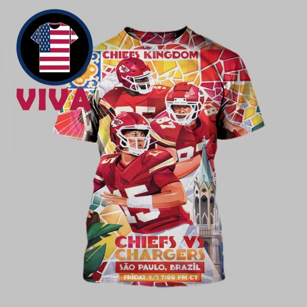Kansas City Chiefs vs Los Angles Chargers NFL 2025 Chiefs Kingdom Sao Paulo Brazil All Over Print T-Shirt