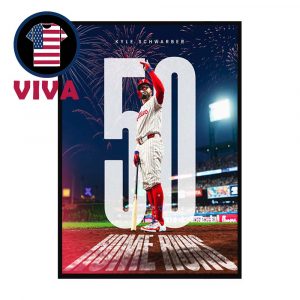 Kyle Schwarber 50 Home Runs MLB 2025 Schwarboms Home Decor Poster Canvas