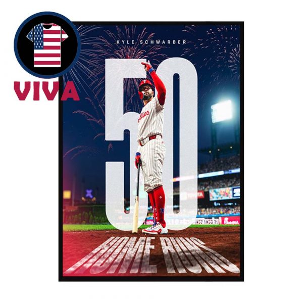 Kyle Schwarber 50 Home Runs MLB 2025 Schwarboms Home Decor Poster Canvas