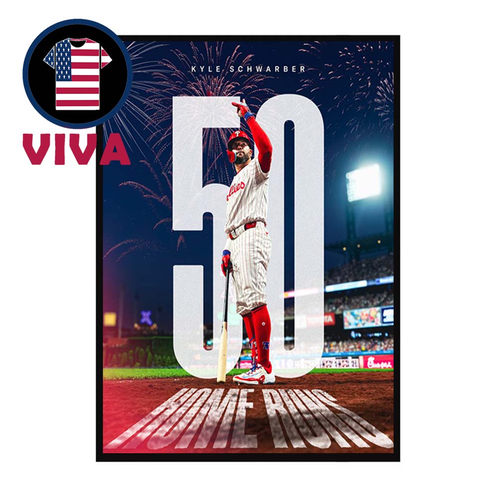 Kyle Schwarber 50 Home Runs MLB 2025 Schwarboms Home Decor Poster Canvas Kyle Schwarber 50 Home Runs MLB 2025 Schwarboms Home Decor Poster Canvas