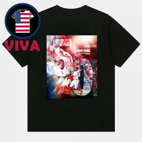 Kyle Schwarber Reach 50 Home Runs MLB 2025 Schwarboms Unisex T-Shirt