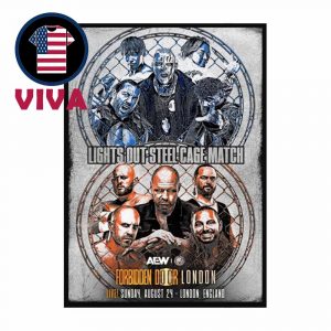 Lights Out Steel Cage Match Forbidden Door Lonfon 2025 AEW Limited Matchup Monday Art Print Home Decor Poster Canvas
