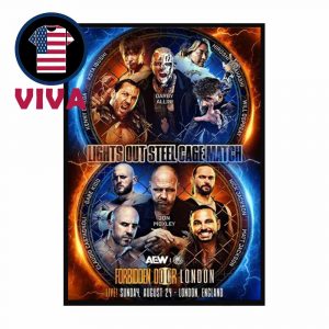 Lights Out Steel Cage Match Forbidden Door Lonfon AEW 2025 Limited Matchup Monday Art Print Home Decor Poster Canvas
