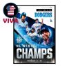 Los Angeles Dodgers NL West Champions 2025 MLB Home Decor Poster Canvas