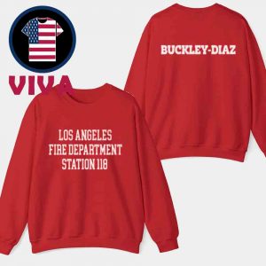Los Angeles Fire Department Station 118 Buckley Diaz Family Two Sided T-Shirt Crewneck Sweatshirt