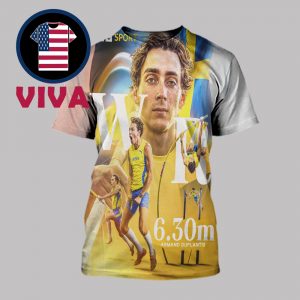 Mondo Duplantis World Record 14th 6.30m 2025 World Athletics Champions All Over Print T-Shirt