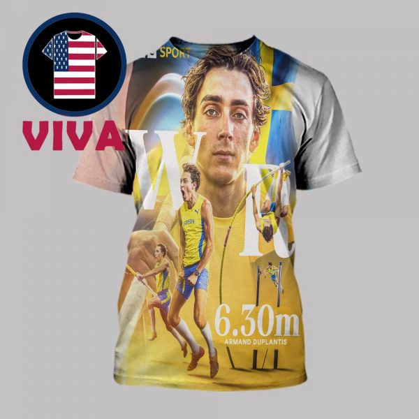Mondo Duplantis World Record 14th 6.30m 2025 World Athletics Champions All Over Print T-Shirt