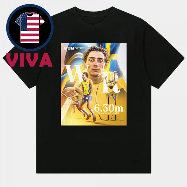 Mondo Duplantis World Record 14th 6.30m 2025 World Athletics Champions Unisex T-Shirt