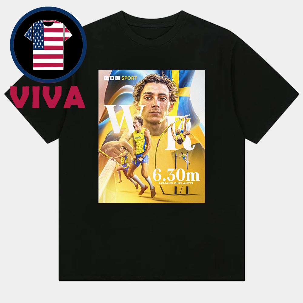 Mondo Duplantis World Record 14th 6.30m 2025 World Athletics Champions Unisex T-Shirt Mondo Duplantis World Record 14th 6.30m 2025 World Athletics Champions Unisex T-Shirt