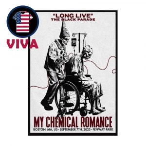My Chemical Romance MCR Boston 2025 Fenway Park September 7th Home Decor Poster Canvas