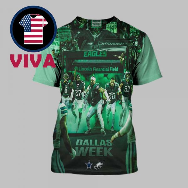 Philadelphia Eagles vs Dallas Cowboys NFL 2025 Lincoln Financial Field All Over Print T-Shirt