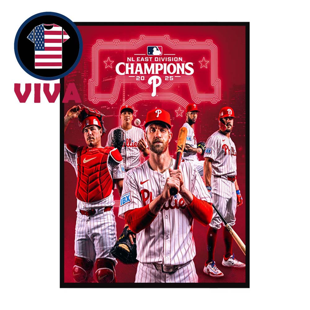 Philadelphia Phillies 2025 National League NL East Champions Back To Back Home Decor Poster Canvas Philadelphia Phillies 2025 National League NL East Champions Back To Back Home Decor Poster Canvas