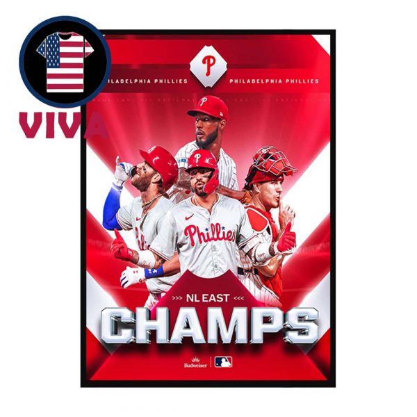 Philadelphia Phillies National League 2025 NL East Champions Back To Back Home Decor Poster Canvas