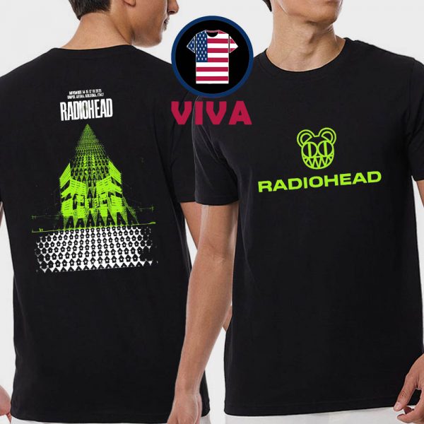 Radiohead Bologna 2025 Tour Unipol Arena Italy November 14 15 17 18 Two Sided T-Shirt