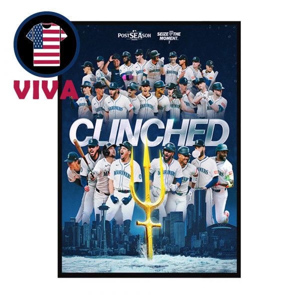 Seattle Mariners AL American League West Champions 2025 MLB Clinched MLB Postseason Home Decor Poster Canvas
