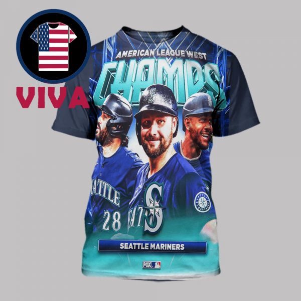 Seattle Mariners AL American League West Champions 2025 MLB First Time Since 2001 All Over Print T-Shirt