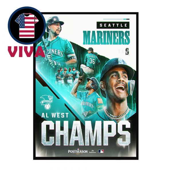 Seattle Mariners AL West Champions 2025 MLB Post Season Home Decor Poster Canvas