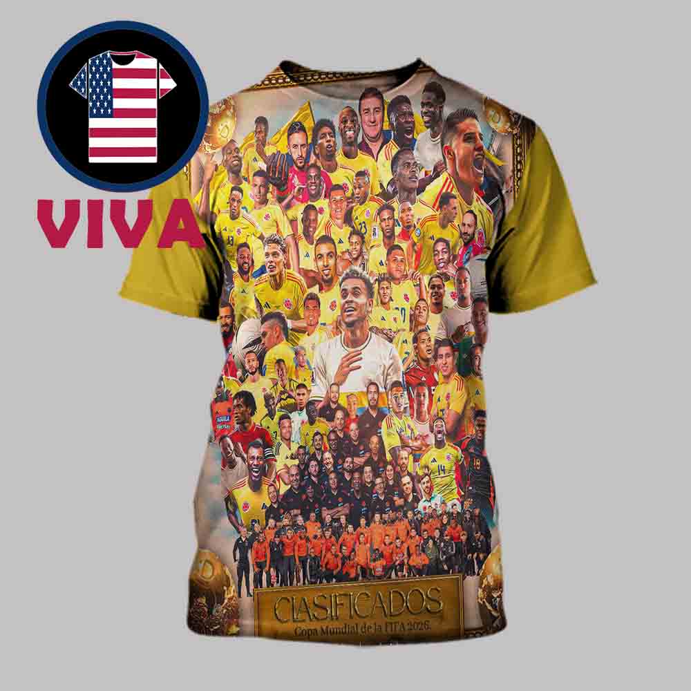 Seleccion Colombia Estamos Clasificados Copa Mundial De la Fifa 2026 All Over Print T-Shirt Seleccion Colombia Estamos Clasificados Copa Mundial De la Fifa 2026 All Over Print T-Shirt