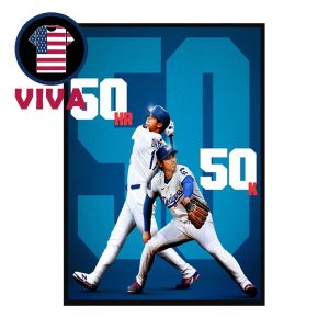 Shohei Ohtani 50 Home Runs And 50 Strikeouts MLB 2025 New 50 50 Club Home Decor Poster Canvas