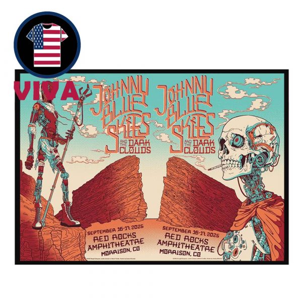 Sturgill Simpson aka Johnny Blue Skies Red Rocks Amphitheatre 2025 Morrison CO September 16th 17th Matchup Home Decor Poster Canvas