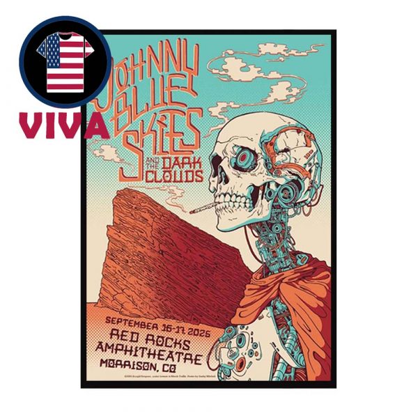 Sturgill Simpson aka Johnny Blue Skies Red Rocks Amphitheatre 2025 Morrison CO September 17th Home Decor Poster Canvas
