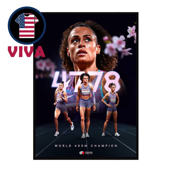 Sydney McLaughlin Levrone World 400m Champions Gold Title Home Decor Poster Canvas