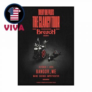Twenty One Pilots Maine Savings Amphitheater 2025 Bangor ME Breach The Clancy Tour Home Decor Poster Canvas