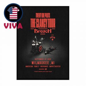 Twenty One Pilots American Family Insurance Amphitheater 2025 Milwauke WI Breach The Clancy Tour Home Decor Poster Canvas