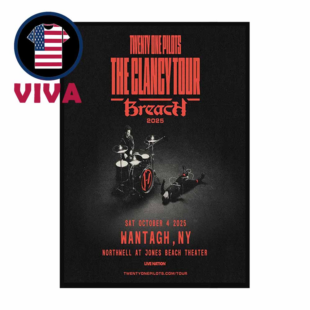 Twenty One Pilots Northhell At Jones Beach Theater 2025 Wantagh NY Breach The Clancy Tour Home Decor Poster Canvas