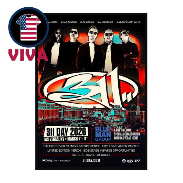 311 Band Day Las Vegas NV 2026 On March 7th 8th Home Decor Poster Canvas