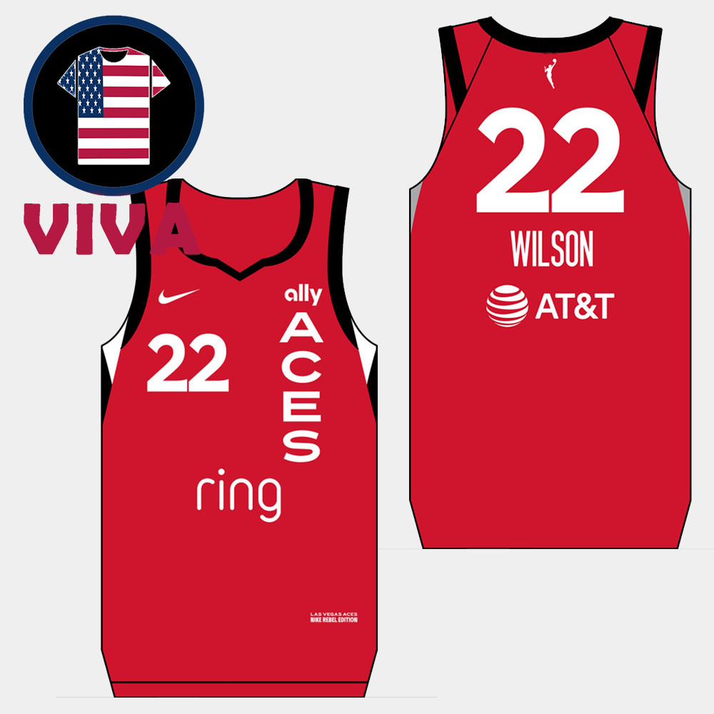 A'ja Wilson Las Vegas Aces Rebel Jersey A'ja Wilson Las Vegas Aces Rebel Jersey