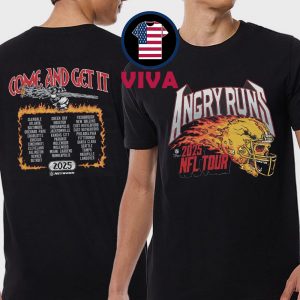Angry Runs 2025 NFL Tour Dates Two Sided T-Shirt