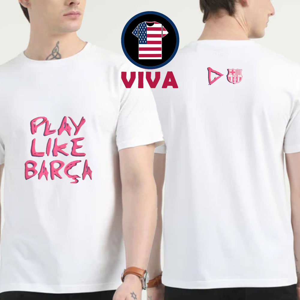 Barcelona x Ed Sheeran x Spotify Play Like Barca Two Sided T-Shirt Barcelona x Ed Sheeran x Spotify Play Like Barca Two Sided T-Shirt